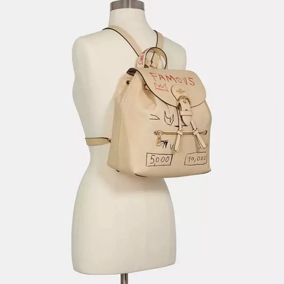 Coach X Jean Michel Basquiat Kleo Backpack Cream - Picture 3 of 5